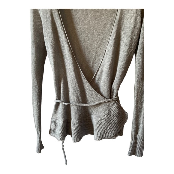 MANGO Mohair Blend Gray Wrap Sweater Size Medium - Picture 2 of 10